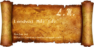 Lendvai Máté névjegykártya