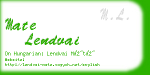 mate lendvai business card